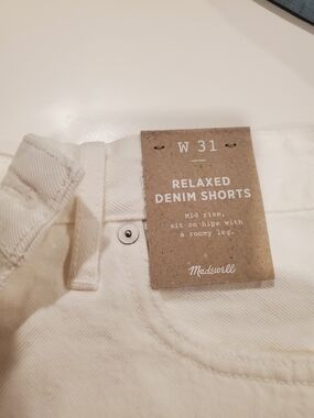 Madewell White Denim Shorts with Tag